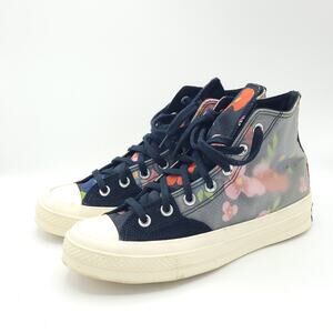 Converse Floral Chuck 70 HI Black egret 168260C flowers women's size 8 men's 6